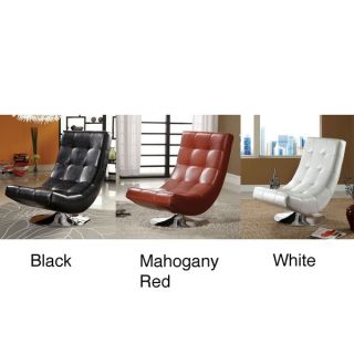 Furniture of America Millopi Padded Modern Leatherette Swivel Chair