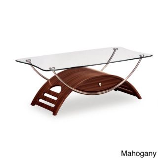 Arched Base Tempered Glass Top Coffee Table   Shopping