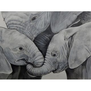Elephant Trunk Love by Ed Capeau Painting Print on Wrapped Canvas by