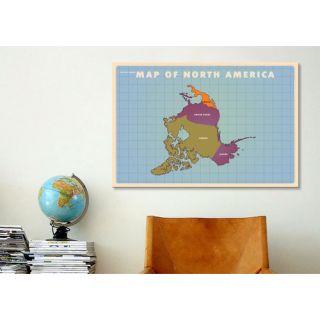 Upside Down North America Graphic Art on Canvas by iCanvas