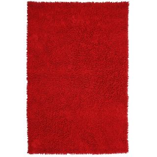 Hand woven Shagadelic Red Chenille Shag Rug (4 x 6)  