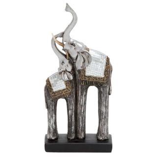 Woodland Imports Showpiece Double Elephant Figurine