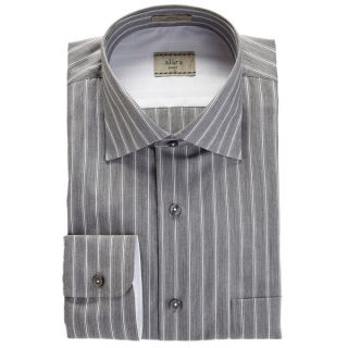 Alara Italian Stripe Grey Chambray Spread Collar Shirt  