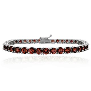 Glitzy Rocks Sterling Silver 20.8ct TGW African Garnet Round Tennis