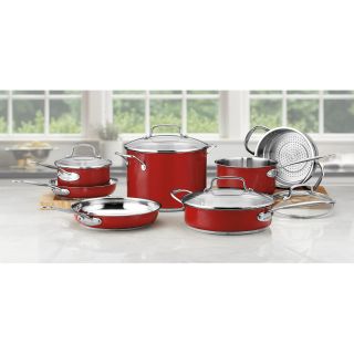 Cuisinart Chefs Classic Color Series 11 pc. Cookware Set   Red