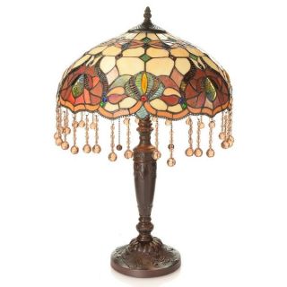 Tiffany style Hand Strung Beaded Stained Glass Table Lamp