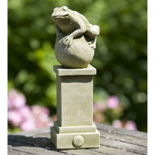 Campania International Williamsburg Frog On A Fence Post Cast Stone Garden Statue
