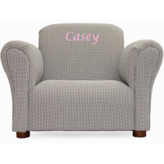 Little Furniture Upholstered Personalized Kids Gingham Mini Chair by