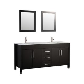 MTDVanities Monaco 71 Double Sink Bathroom Vanity Set with Mirror