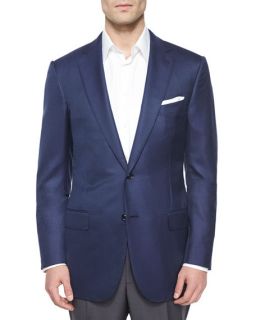 Ermenegildo Zegna Trofeo 600 Micro Tic Blazer, Navy