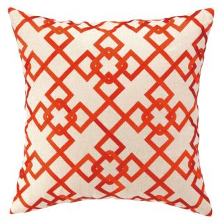 Chain Link Embroidered Decorative Linen Throw Pillow
