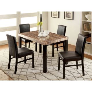 Furniture of America Ellenburg Contemporary 5 Piece Dining Table Set   Kitchen & Dining Table Sets