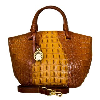 Leatherbay Italian Leather Umbria Croc Print Handbag  