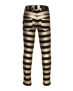 molo Augustine Striped Skinny Jeans, Black/Gold, Size 6 14