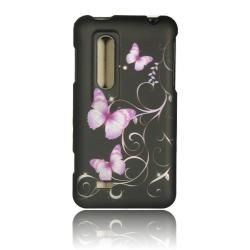 Luxmo Purple Butterfly Rubber Coated Case for LG Thrill 4G  