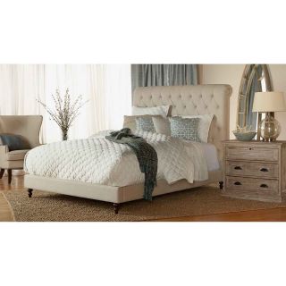 Orient Express Furniture Remington Upholstered Sleigh Bed   Oatmeal Linen   Sleigh Beds
