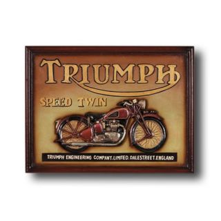 RAM Game Room Game Room Triumph Speed Twin Motorcycle Framed Vintage