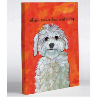 One Bella Casa Doggy Decor Love and A Dog Graphic Art on Canvas