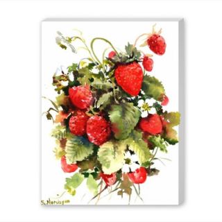 Strawberries Painting Print on Wrapped Canvas by Americanflat