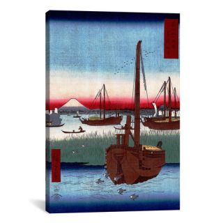 Off Tsukuda Island by Utagawa Hiroshige Painting Print on Canvas by
