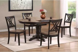 Iconic Furniture 5 Piece Oval Dining Table Set   Gray Stone / Black Stone   Kitchen & Dining Table Sets