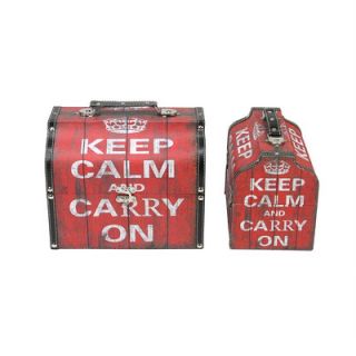 Northlight Seasonal 2 Piece Keep Calm and Carry On Decorative Wooden