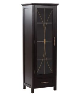 Elegant Home Delaney Espresso Linen Cabinet with 1 Door and 1 Bottom Drawer   Linen Cabinets