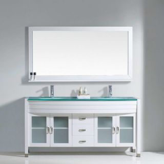 Virtu Ava 63 Double Bathroom Vanity Set with Mirror