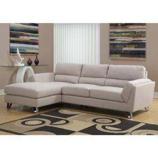 Bonded Leather Small Space Sectional Sofa with Reversible Chaise