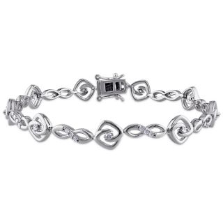 Miadora Sterling Silver 1/2ct TDW Diamond Infinity Bracelet (J K, I2