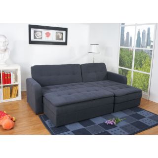 Denver Steel Finish Double Ottoman Sectional Sofa Bed  