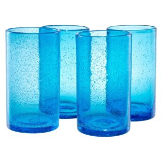 Artland Inc. Iris Turquoise HiBall Glasses   Set of 4   Liquor Glasses