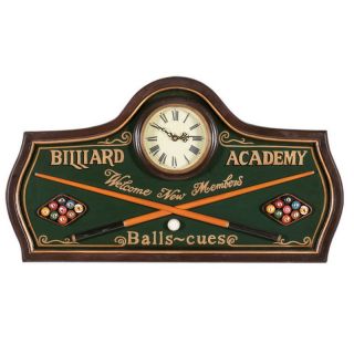 Pub Sign Billiard Academy Clock   Wall Clocks