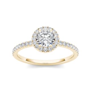 De Couer 14k Yellow Gold 3/4 ct TDW Diamond Classic Engagement Ring (H