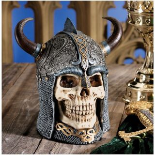 Design Toscano 8.5 in. Daimer The Celtic Skull Warrior Sculpture   Halloween Decorative Accents