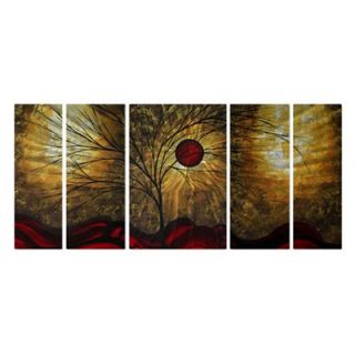 Red Waves Metal Wall Art   Set of 5   56W x 23.5H in.   Wall Art