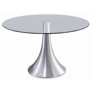 Circuit Aluminum and Clear Glass Dining Table