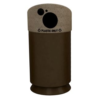 Commercial Zone Galaxy Collection Plastic Only Recycling Trash Can   Brown
