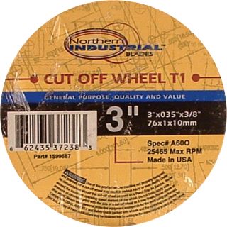  Cutoff Wheels — 3in.dia., Model# 66243537238-3