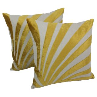 Blazing Needles 20 x 20 in. Indian Sun Ray Velvet Applique Throw Pillow   Set of 2   Decorative Pillows