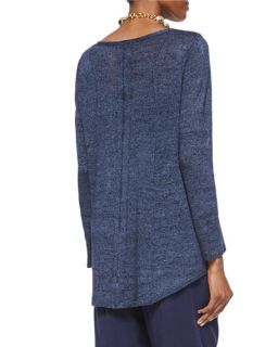 Eileen Fisher Long Sleeve Linen Delave Box Top