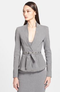 Donna Karan Collection Belted Linen Blend Jacket