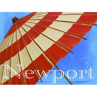 Destination/Namedrop Parasol Red and Sky Graphic Art on Wrapped Canvas
