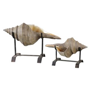 Uttermost 19556 Conch Shell Sculpture   Set of 2   Sculptures & Figurines