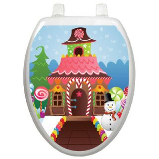 Toilet Tattoos Holiday Christmas Candy House Toilet Seat Decal