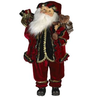 Kurt Adler 36 inch Burgundy Standing Santa   Shopping