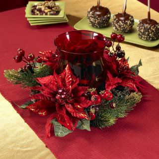 Poinsettia & Berry Candelabrum   Christmas Swags & Greenery