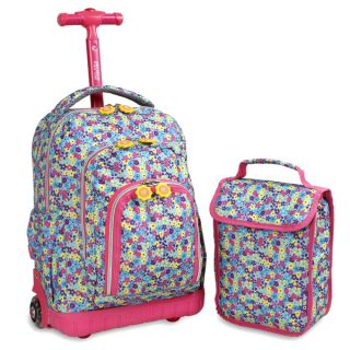World Floret Lollipop 16 inch Rolling Backpack and Lunch Bag Set