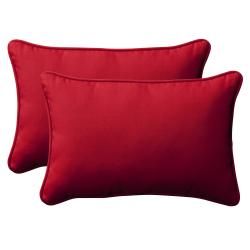 Pillow Perfect Outdoor Red Solid Toss Pillows Square   Set of 2