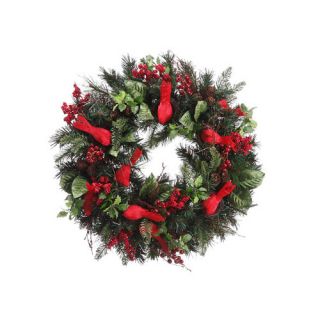 Glitter Pomegranate Apple Pine Cone and Berry Christmas Wreath with